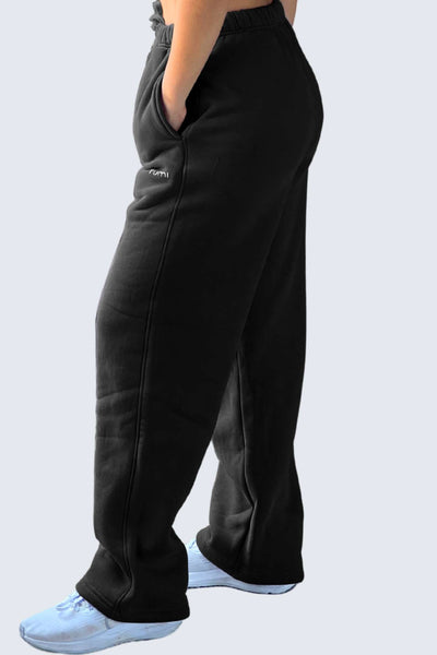 WU Moon Sweatpants Relaxed Open Fleece - Black