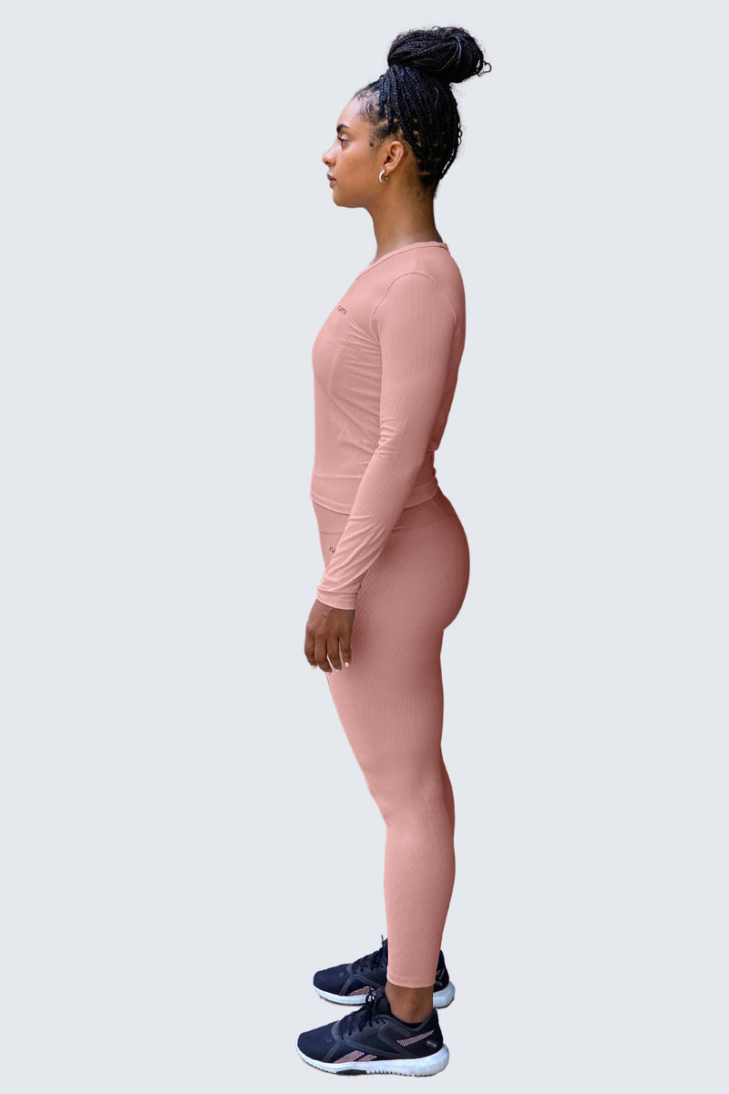 W SunRib Fit Tee Long-Sleeve - Coral Light