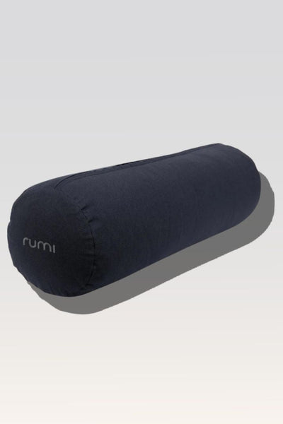 Rumi Earth - Cotton Yoga Bolster – Round - Graphite - RU - YCB - RD - GE - Yoga Props