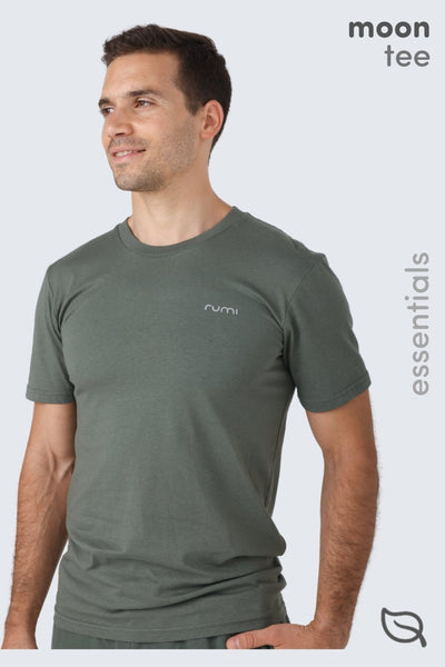 Rumi Earth - M Moon Tee - Olive Deep - Tops