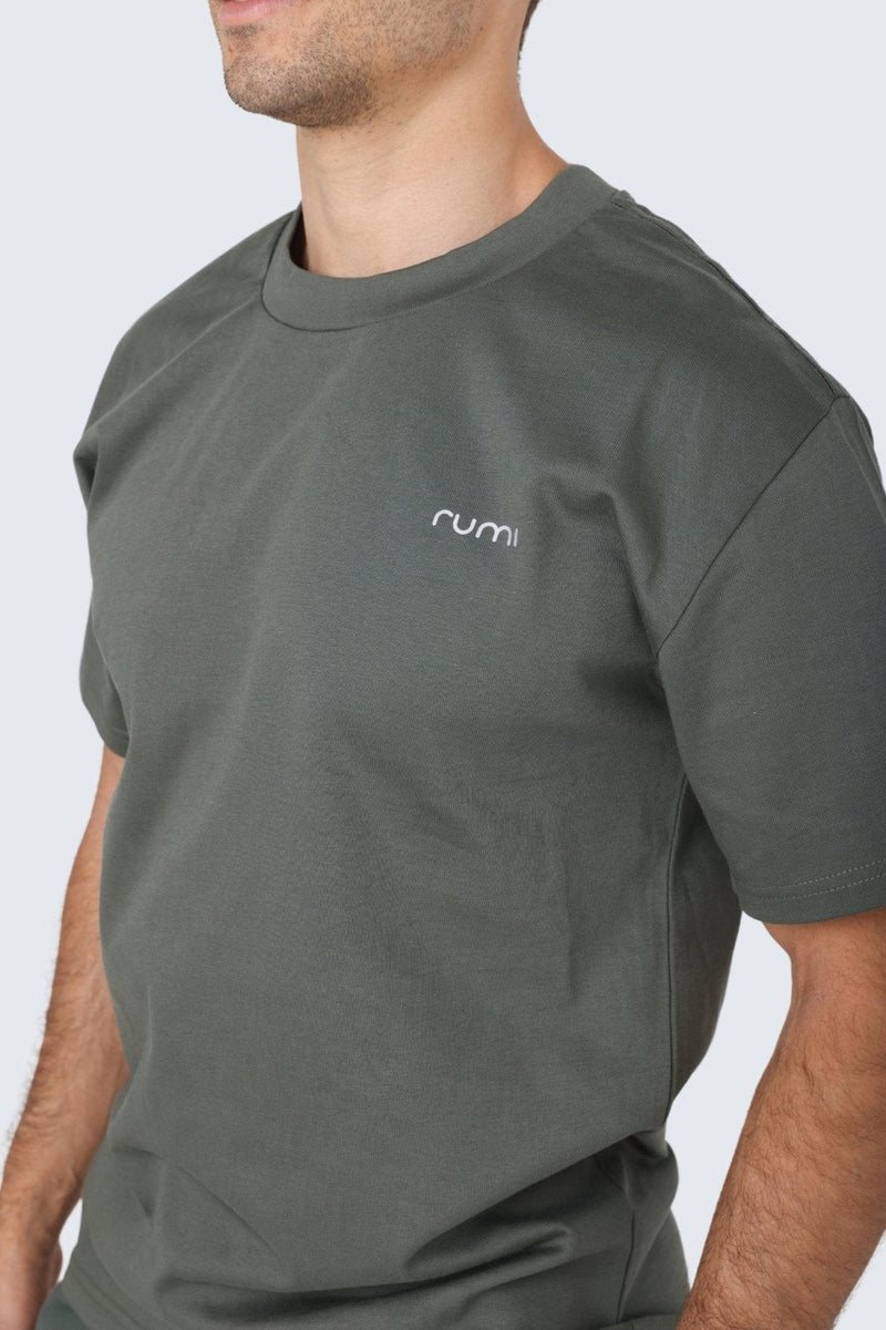 Rumi Earth - M Moon Tee Oversized Heavy - Olive Deep - R521600DOS - Tops