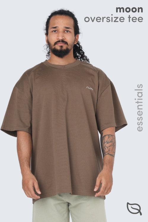 M Moon Tee Oversized Heavy -  Wood