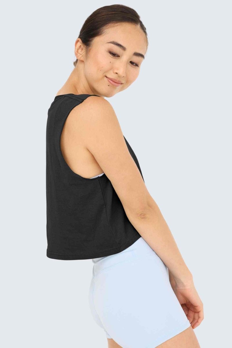 Rumi Earth - W Moon Air Cropped Tank - Black - R131220BKP - Tops