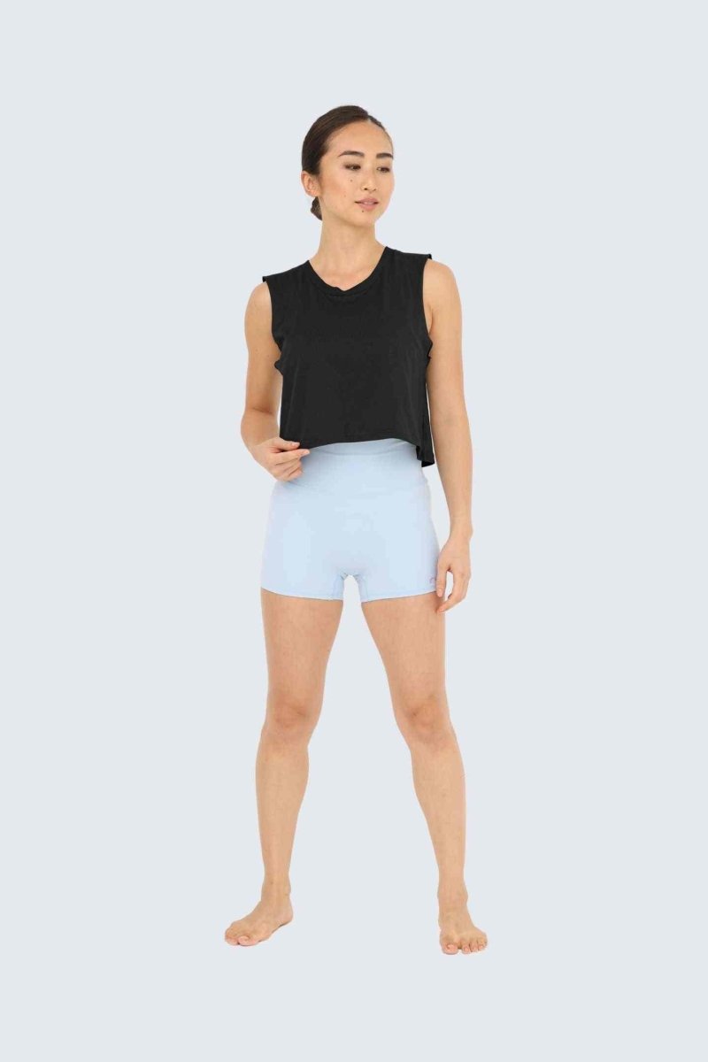 Rumi Earth - W Moon Air Cropped Tank - Black - R131220BKP - Tops