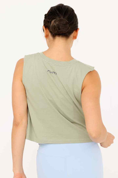 Rumi Earth - W Moon Air Cropped Tank - Pistachio - R131220PSP - Tops