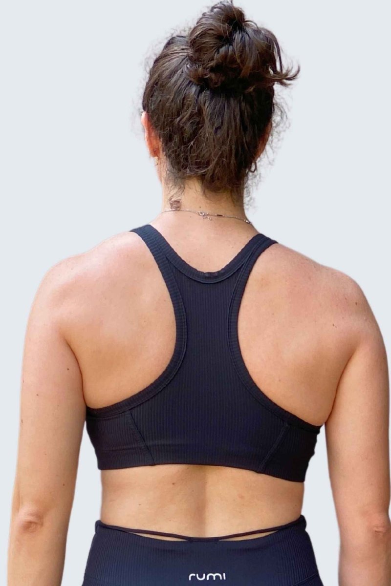 Rumi Earth - W SunRib Fit RacerBack Bra - Black - R128116BKP - Bras