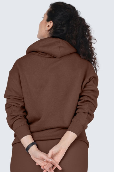 Rumi Earth - WU Moon Sweatshirt Fleece + Hoodie - Cocoa - R113210CAP - Tops