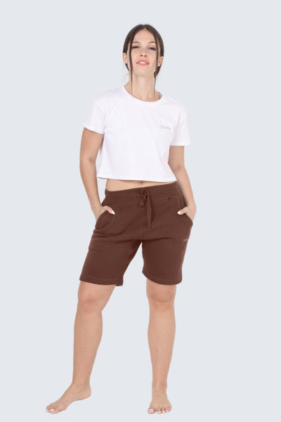 Rumi Earth - WU Moon Sweatshorts Fleece Slim - Cocoa - R514676CAP - Bottoms